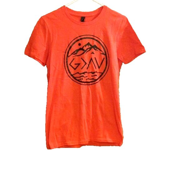 Anvil t shirt Small womans God is greater graphic red juniors new - Picture 1 of 4